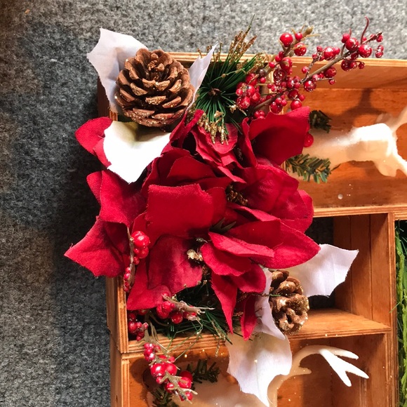 Deer Holiday Poinsettia Arragement - Picture 7 of 8